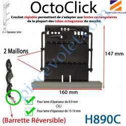 Verrou Automatique OctoClick 2 Maillons+Fil pr Tube Octo...