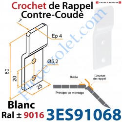 Crochet de Rappel en Aluminium contrecoude de 7 mm Laqué...