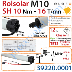 Moteur Radio Solaire RolSolar M10-868 SH DC 12vcc 10/16...