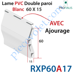 Lame Pvc Double Paroi Rxp60 de 60 x 15 Coloris Blanc Avec...