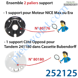 Ensemble 2 Paliers Support pour Moteur Nice et Côté...