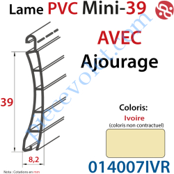 Lame Pvc Ivoire 39 x 8,2 Avec Ajourage