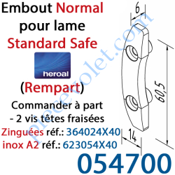 Embout N (Normal) de lame Standard Safe Rempart 