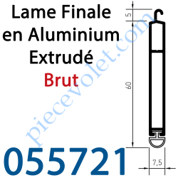 Lame Finale Aluminium Brut 60 x 8 mm Sans Joint