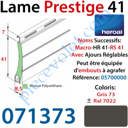 Lame Alu Double Paroi Injectée de Mousse Polyuréthane...