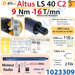 Moteur Altus C2 9/16 Rts Avec Carré 10 LS 40 sans Mds...