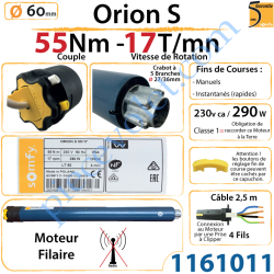 Moteur Somfy Orion S 55/17 LT 60