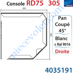 Console RD75 305 à Pan Coupé à 45° Laquée Blanc ± Ral...