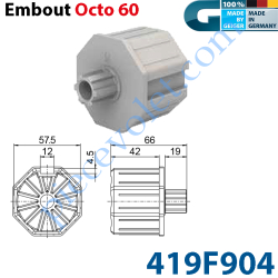 Embout Octo 60 Crabot Geiger Mâle Alésé ø12 mm