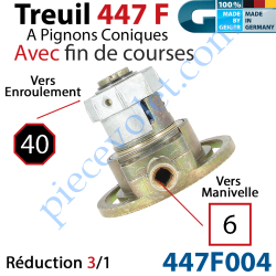 Treuil Réversible à Pignons Côniques 447F Entrée Carré 6...