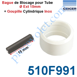 Goupille Cylindrique Inox & Bague de Blocage Blanche pour...