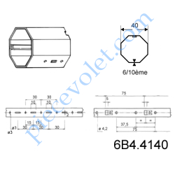Tube Octogonal de 40 Sertissage intérieur en 6/10 Galva,...