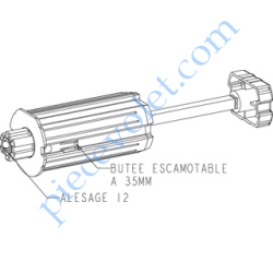 Tandem Escamotable Zf 64 à Crabot Mâle Alésé en Carré de...