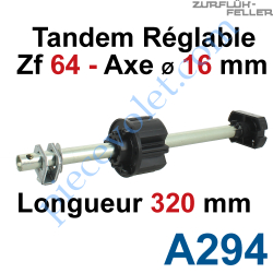 Tandem Zf 64 Axe Longueur 320 mm ø 16 mm Mâle Réglable de...