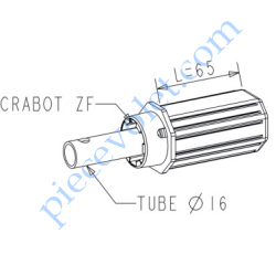 Embout Court Octo 40 à Crabot Zf Femelle Axe ø 16 mm Mâle...
