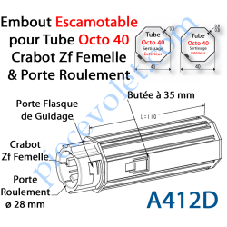 Embout Escamotable Octo 40 Crabot Zf Femelle Porte...