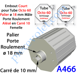 Embout Court Octo 60 Téton ø 18 mm Mâle Alésé en Carré de...