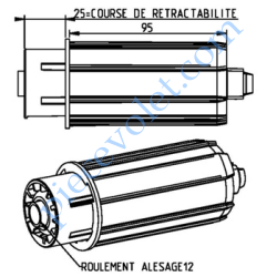 Embout à Piston Zf 54 Télescopique sur 25 mm ø 23 mm ou ø...