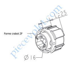 Embout Zf 54 à Crabot Zf Femelle Percé ø 16 mm Femelle...