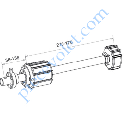 Tandem Zf 54 Axe Longueur 320 mm ø 16 mm Mâle Réglable de...