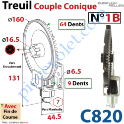 Treuil Couple Cônique n° 1 Bis Entrée Hexa7 Femelle...