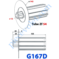 Embout Flasque Crabot Zf Mâle Percé ø12 Déport 25mm ø...