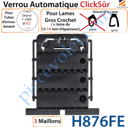 Verrou Automatique Clicksûr de 3 Maillons + Fil pour Tube...