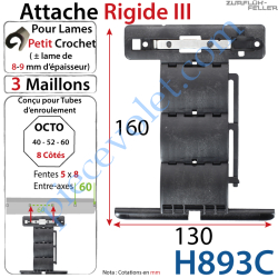 Attache Rigide III de 3 Maillons pour Tube Octo 52-60...