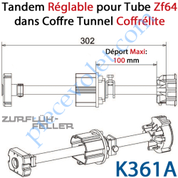 Tandem Zf 64 pour Coffre linteau Coffrélite Axe Longueur...