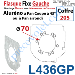 Flasque Fixe Gauche Percé ø 70 mm pr Montage Moteur Av...