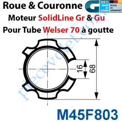 Jeu d'Adaptation pour Moteur GU45 au Tube ø 70 mm Welser...