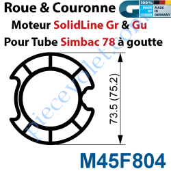 Jeu d'Adaptation pour Moteur GU45 au Tube ø 78 mm Simbac...