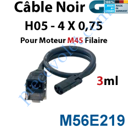 Câble H05 RRF Noir 4 x 0.75 mm² lg 3,00 m Avec Prise...