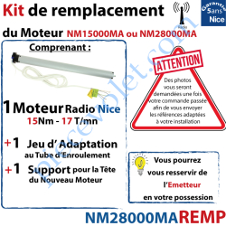 Moteur Nice de Remplacement du Moteur Radio NM28000MA ou...