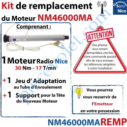 Moteur Nice de Remplacement du Moteur Radio NM46000MA ou...