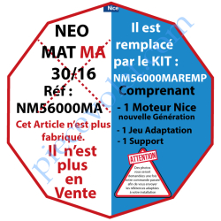 Moteur NéoMat MA 30/16 Av FdC Electro & Radio 433,92MHz...