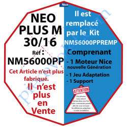 Moteur NéoPlus M 30/16 Radio 433,92MHz Rolling Code M 50