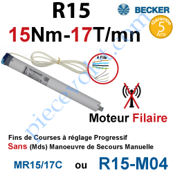 Moteur Filaire Avec FdC à Réglage Progressif 15/17 Becker...