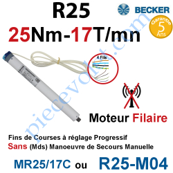 Moteur Filaire Avec FdC à Réglage Progressif 25/17 Becker...