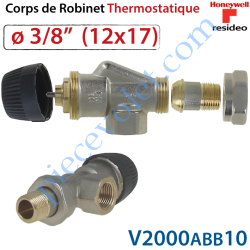 Robinet radiateur corps équerre inversé pour tête thermostatique M30 3/8  ou 1/2 - SANILANDES