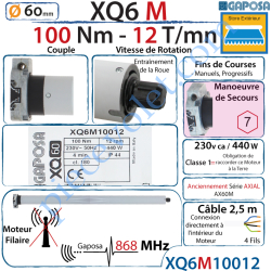 Moteur 100/12 XQ6M Fins de Courses Progressifs Avec Mds