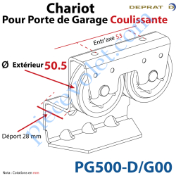 Chariot pour Porte de Garage Coulissante sur Rail en Fer...