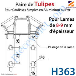 Tulipe Avec Patte Métallique 2 Trous pour Volet Roulant...