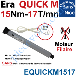 Moteur Nice Filaire Era Quick M 15/17 Avec FdC Manuels...