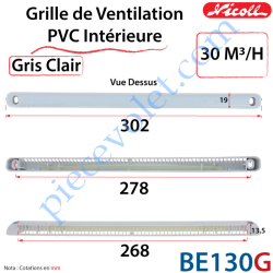 Grille de Ventilation PVC Intérieure 30 m³/h Auto...