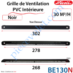 Grille de Ventilation PVC Intérieure 30 m³/h Auto...