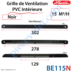 Grille de Ventilation PVC Intérieure 15 m³/h Auto...