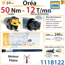 Moteur Filaire Oréa 50/12 WT LT 50 pour Store Banne...