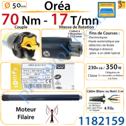 Moteur Filaire Oréa 70/17 WT LT 60 pour Store Banne...