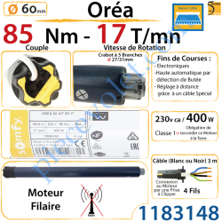 Moteur Filaire Oréa 85/17 WT LT 60 pour Store Banne...